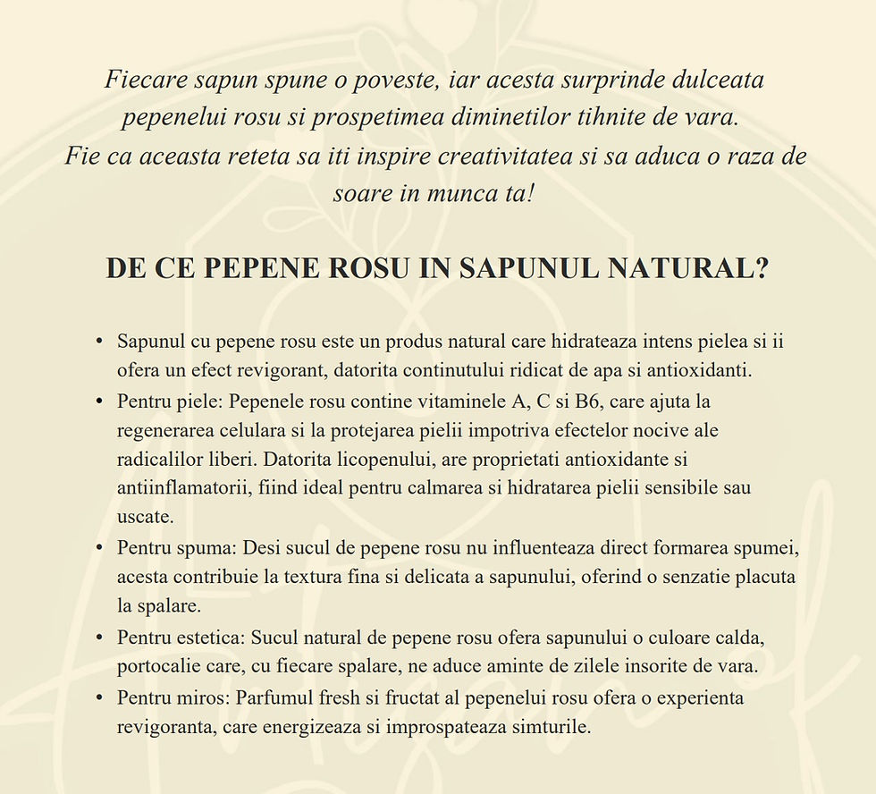 reteta sapun natural pepene rosu