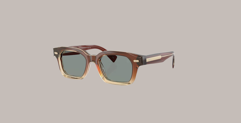 Brunello Cucinelli Jared rectangle sunglasses with notte lenses and a bold old-fashioned frame, styled for sunset at the Verride Palácio rooftop.
