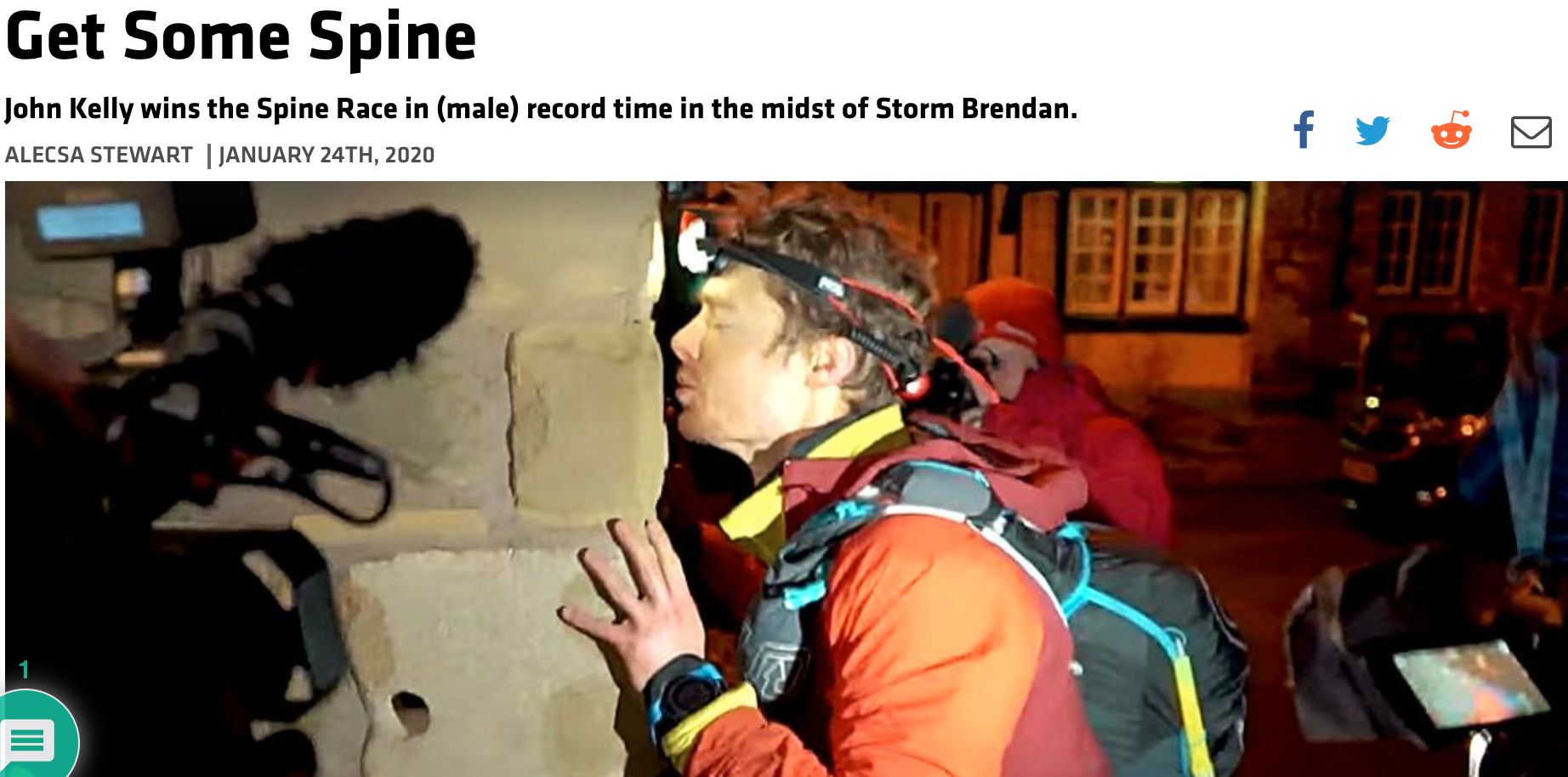 Trail Runner Mag News: John Kelly winning the Spine Race 2020
