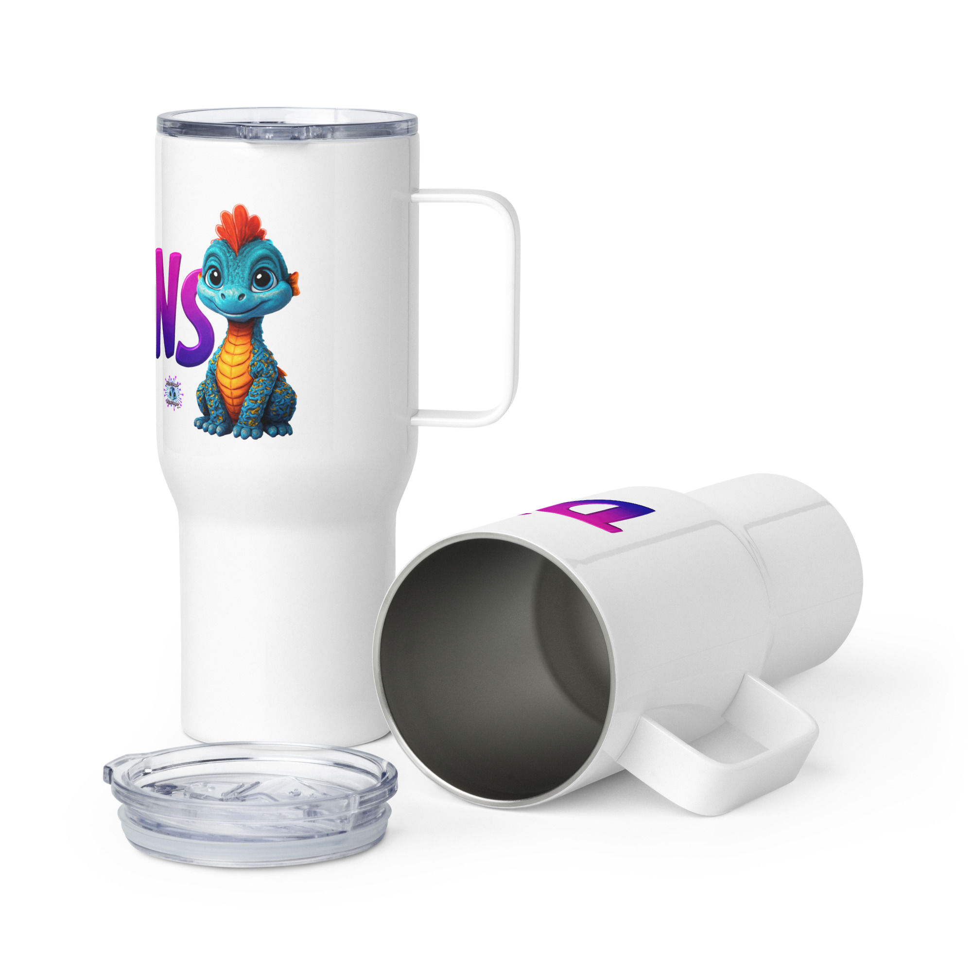 Travel mug with a handle