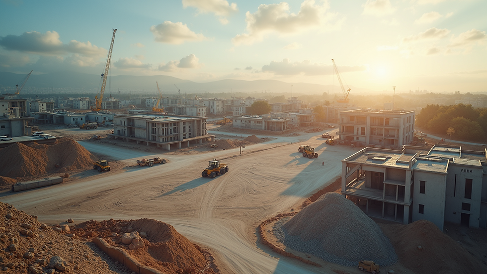 High angle view of a cleared construction site ready for new projects