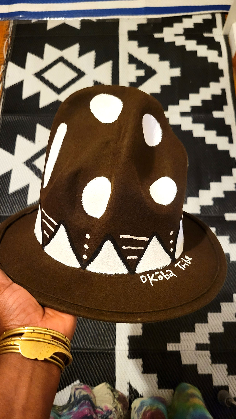 Thumbnail: Handpainted Pharrel hat/Chocolate