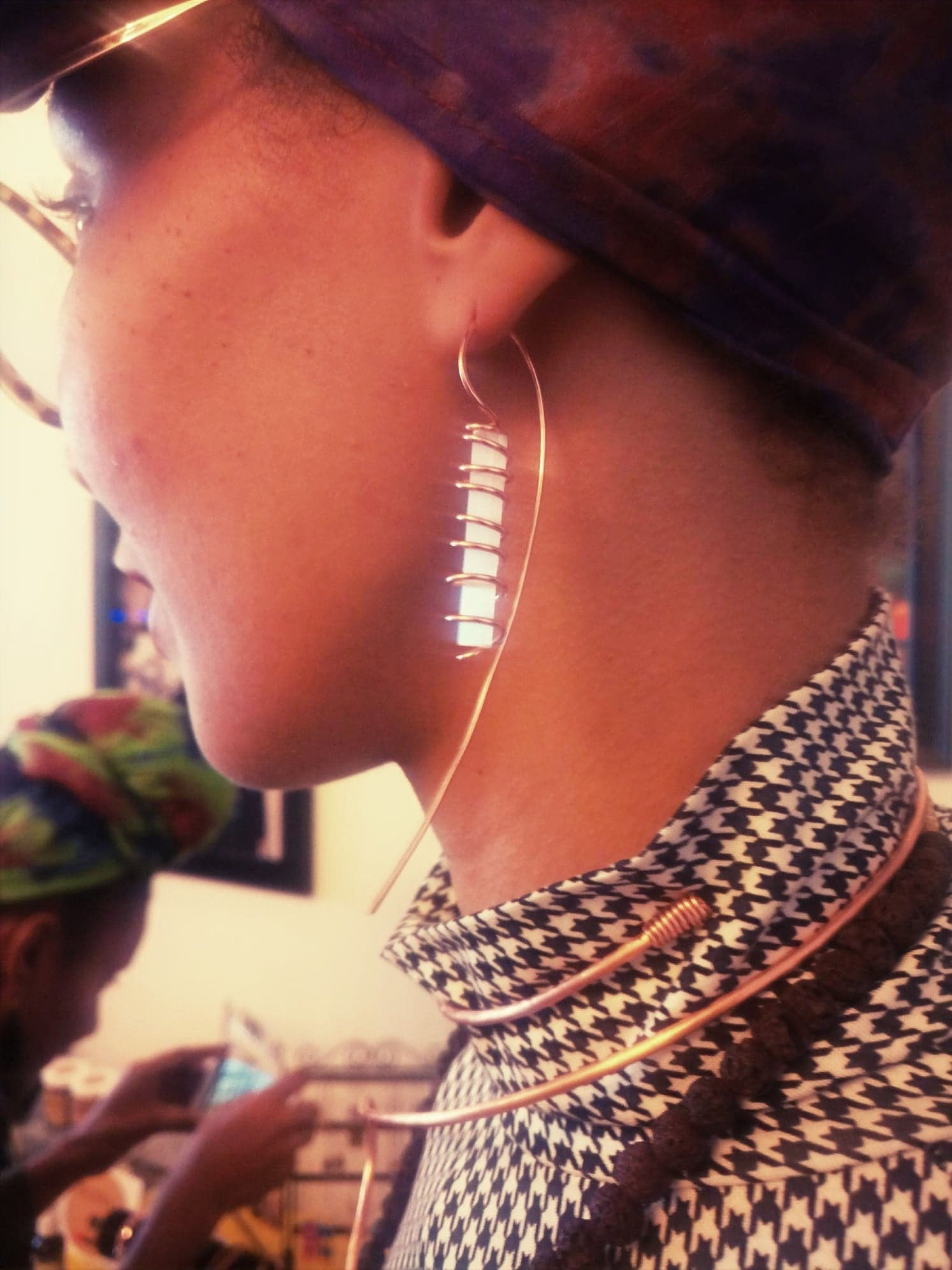 Selenite drop Earrings