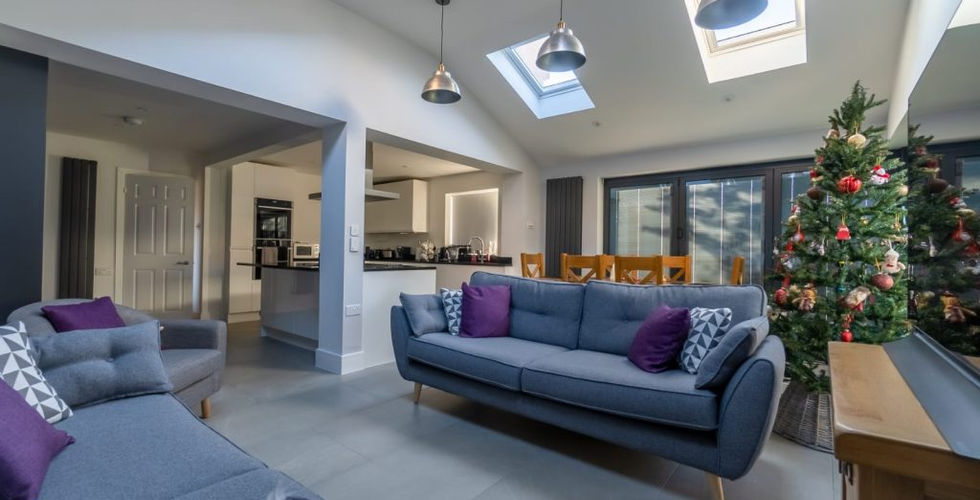 New open-plan living/dining/kitchen area