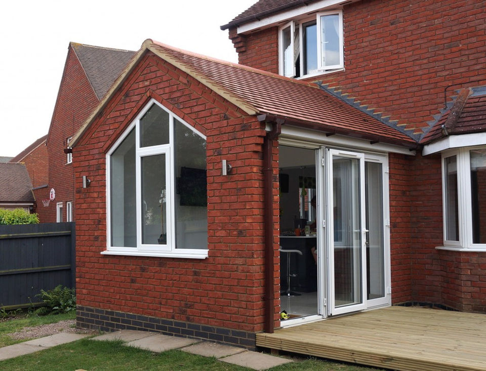Rear extension creating a family room that opens up into the garden.
