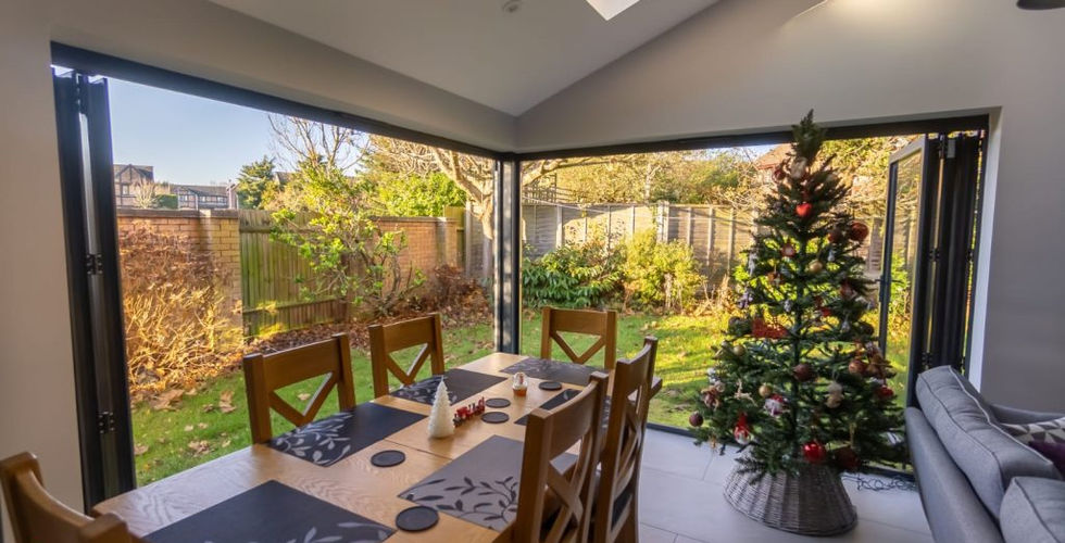 Dining area opening onto garden