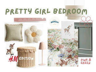 Whimsical, Floral, Pretty Girls Bedroom Transformation - H&M Edition