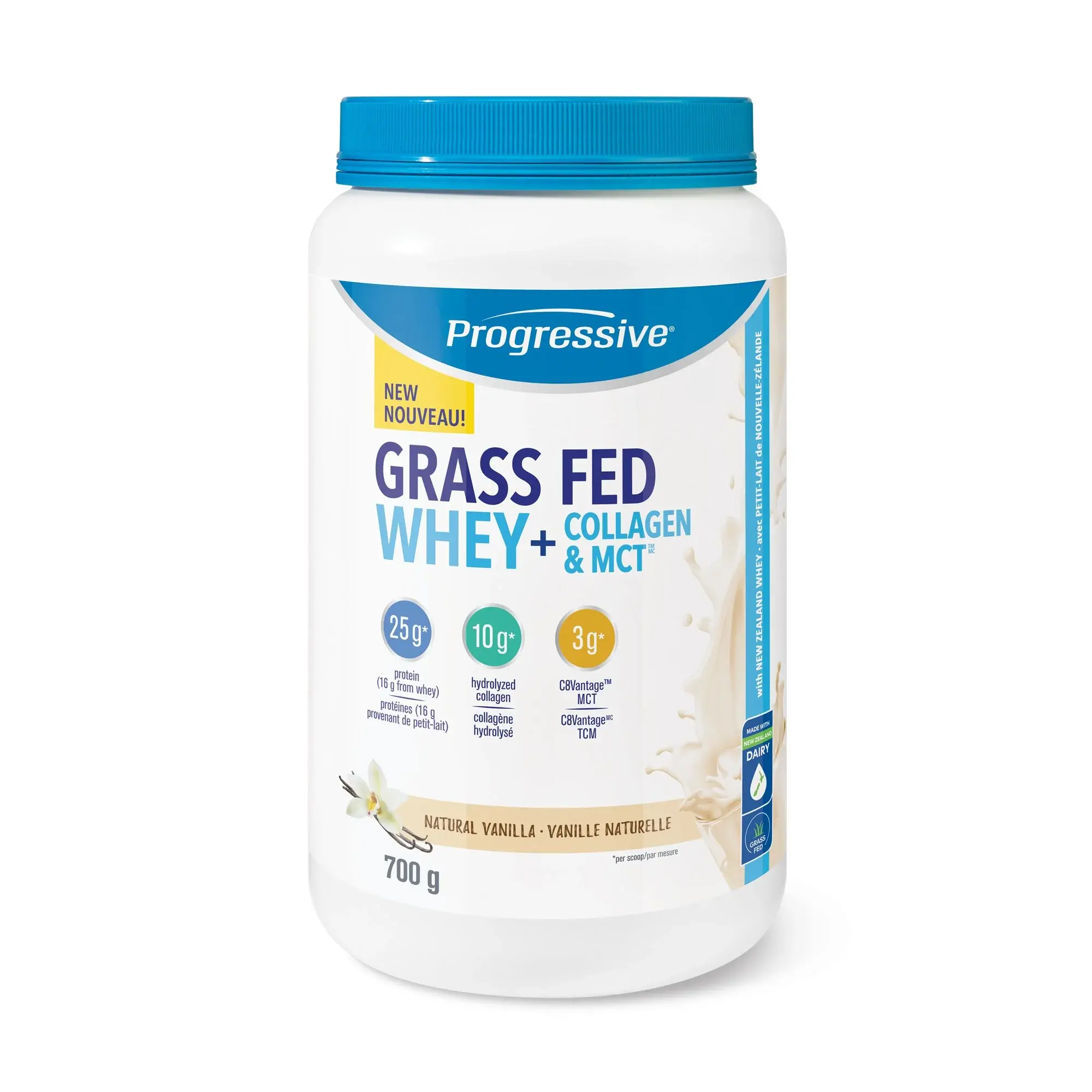 Progressive Grass Fed Whey + Collagen + MCT Oil 700g Vanilla