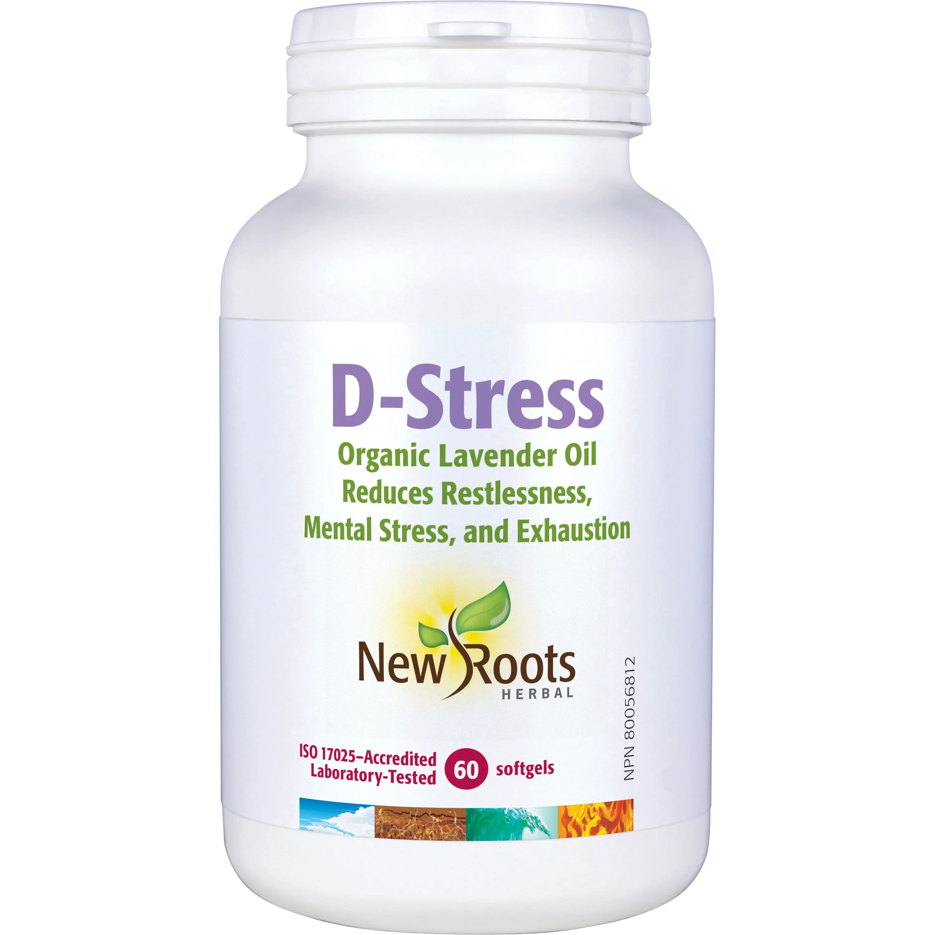 New Roots D-Stress Organic Lavender Oil 60 softgels