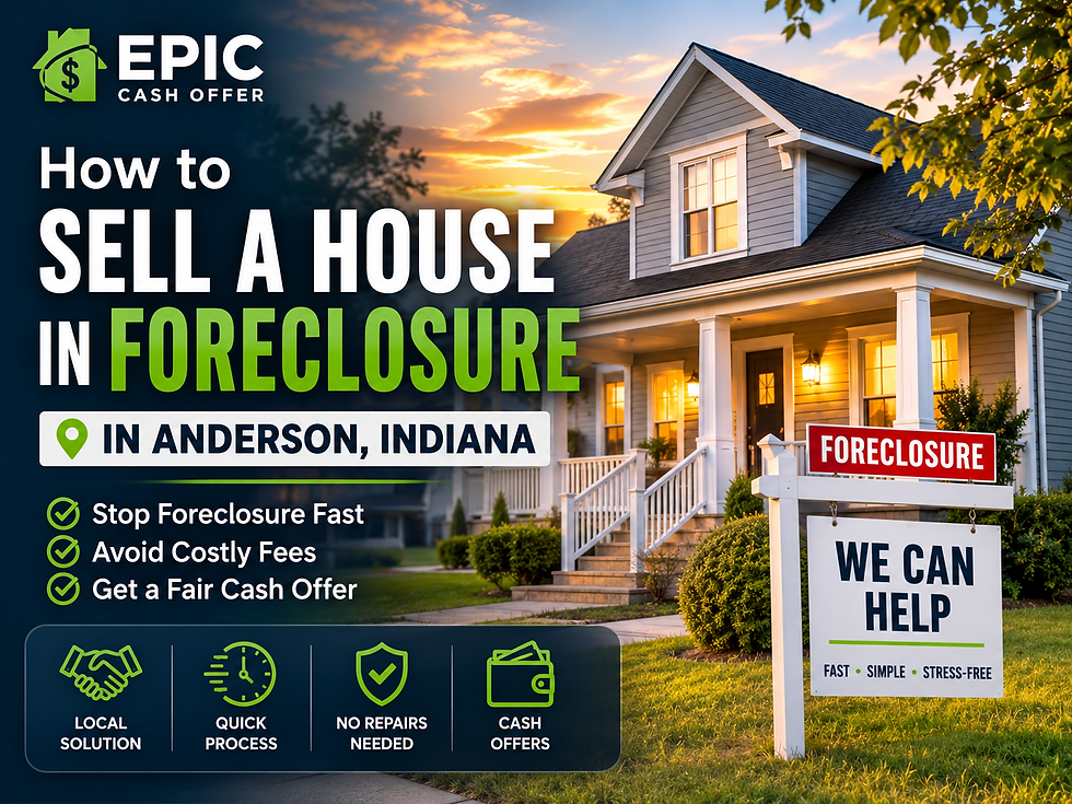 Anderson Indiana house in foreclosure with homeowner reviewing cash offer options