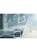 Email envelopes floating in cyberspace