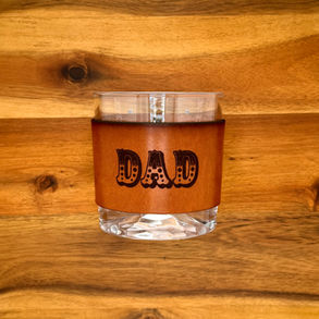 genuine leather whiskey glass sleeve koozie