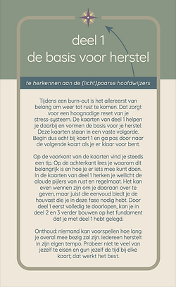 Achterzijde instructiekaart deel 1: de basis voor herstel