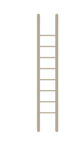 De ladder vormt de rode draad door de kaartenset