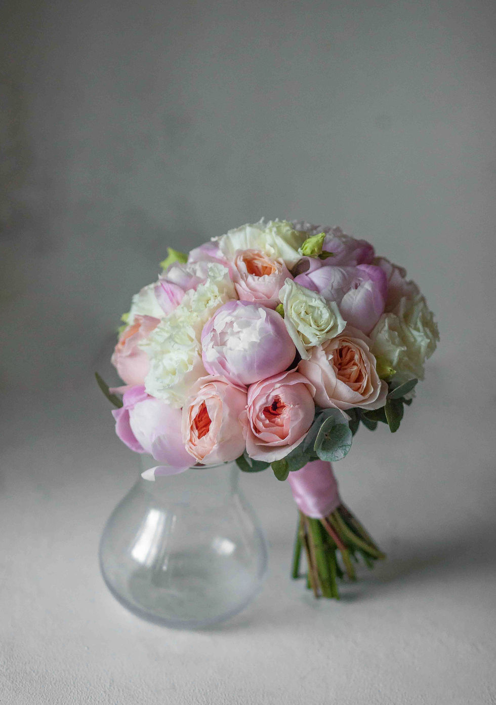 Миниатюра: свадебный букет в розовой гамме