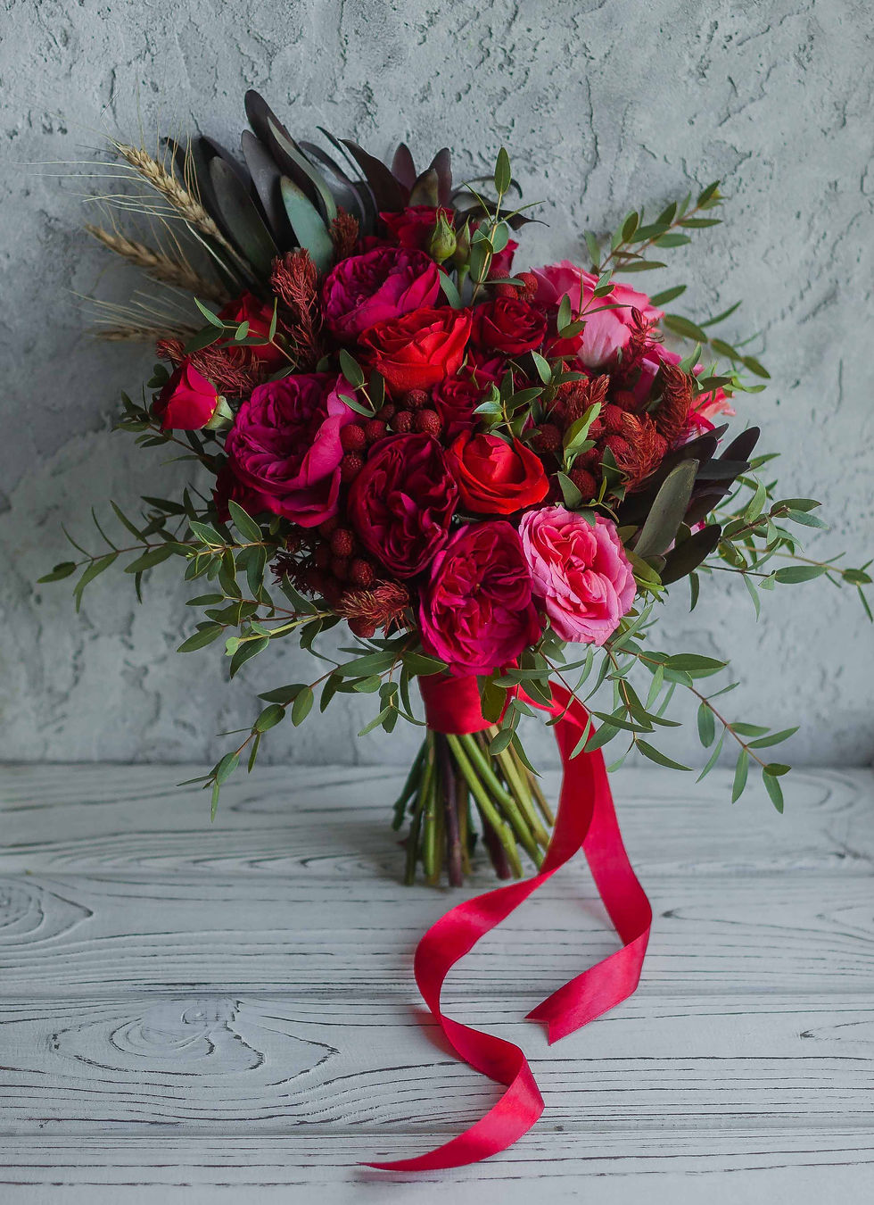 Миниатюра: Раскидистый букет невесты марсала