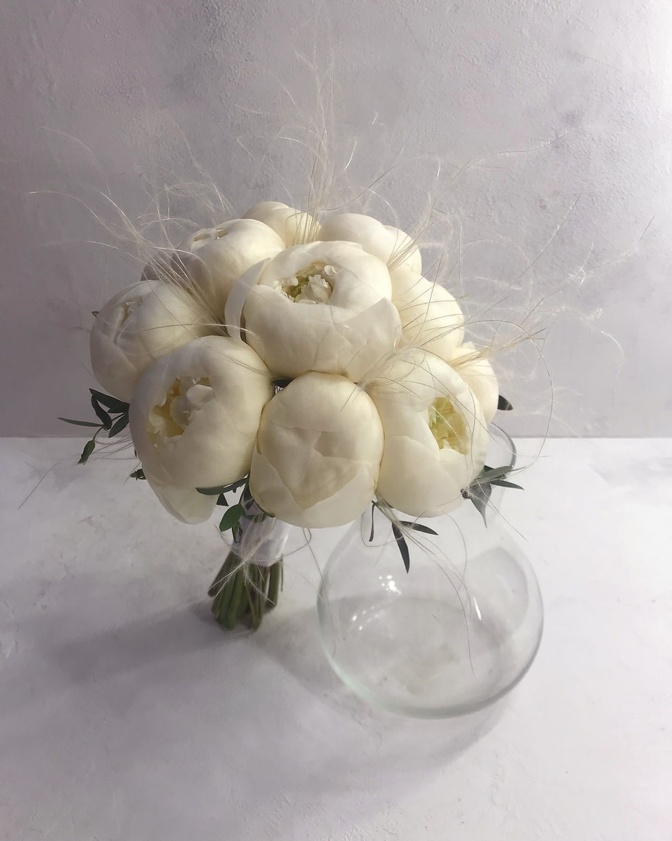 Миниатюра: Букет невесты из 13 пионов и ковыля