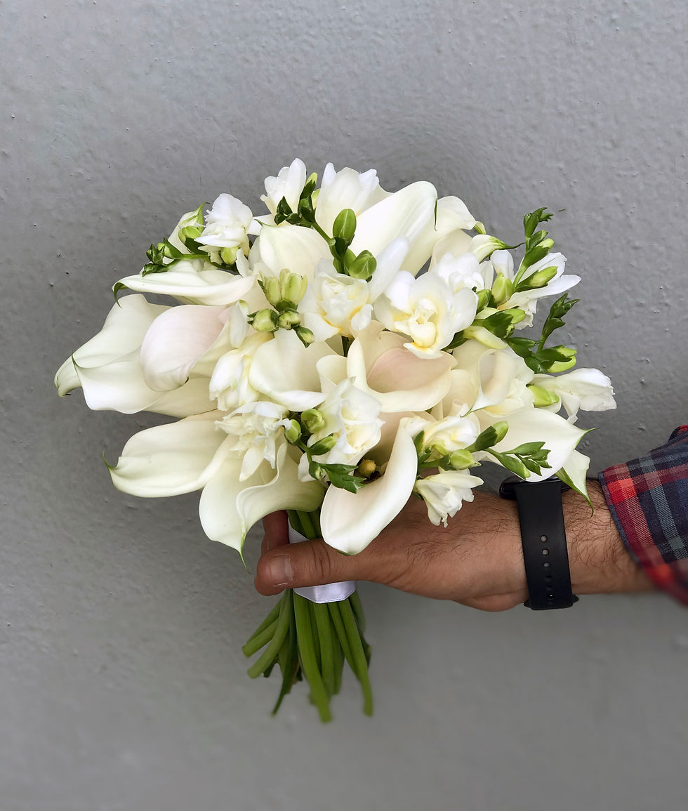 Миниатюра: Букет невесты из калл и фрезии