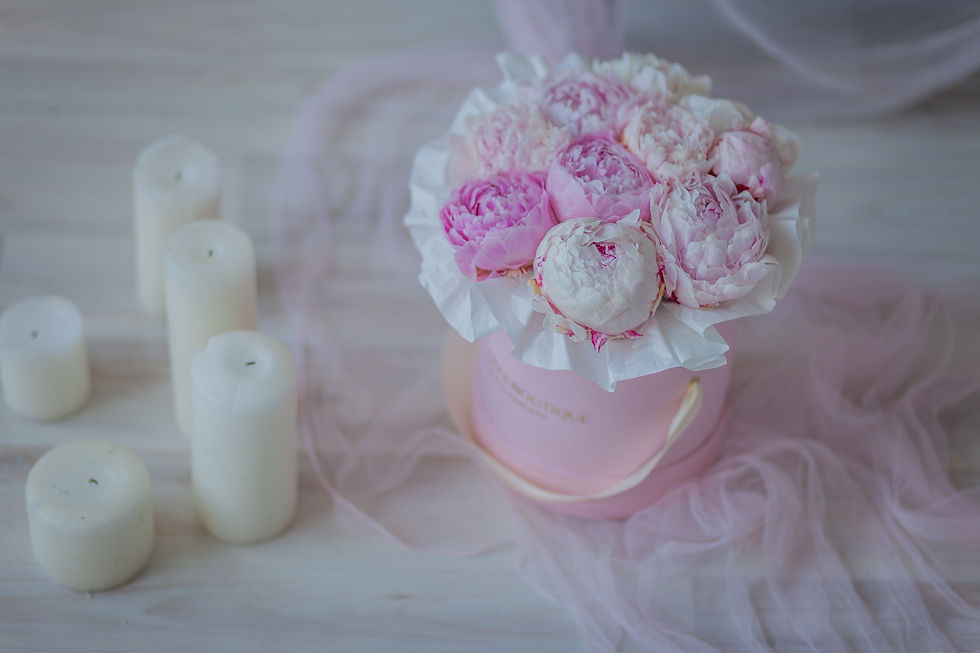 Миниатюра: пионы в коробке фото