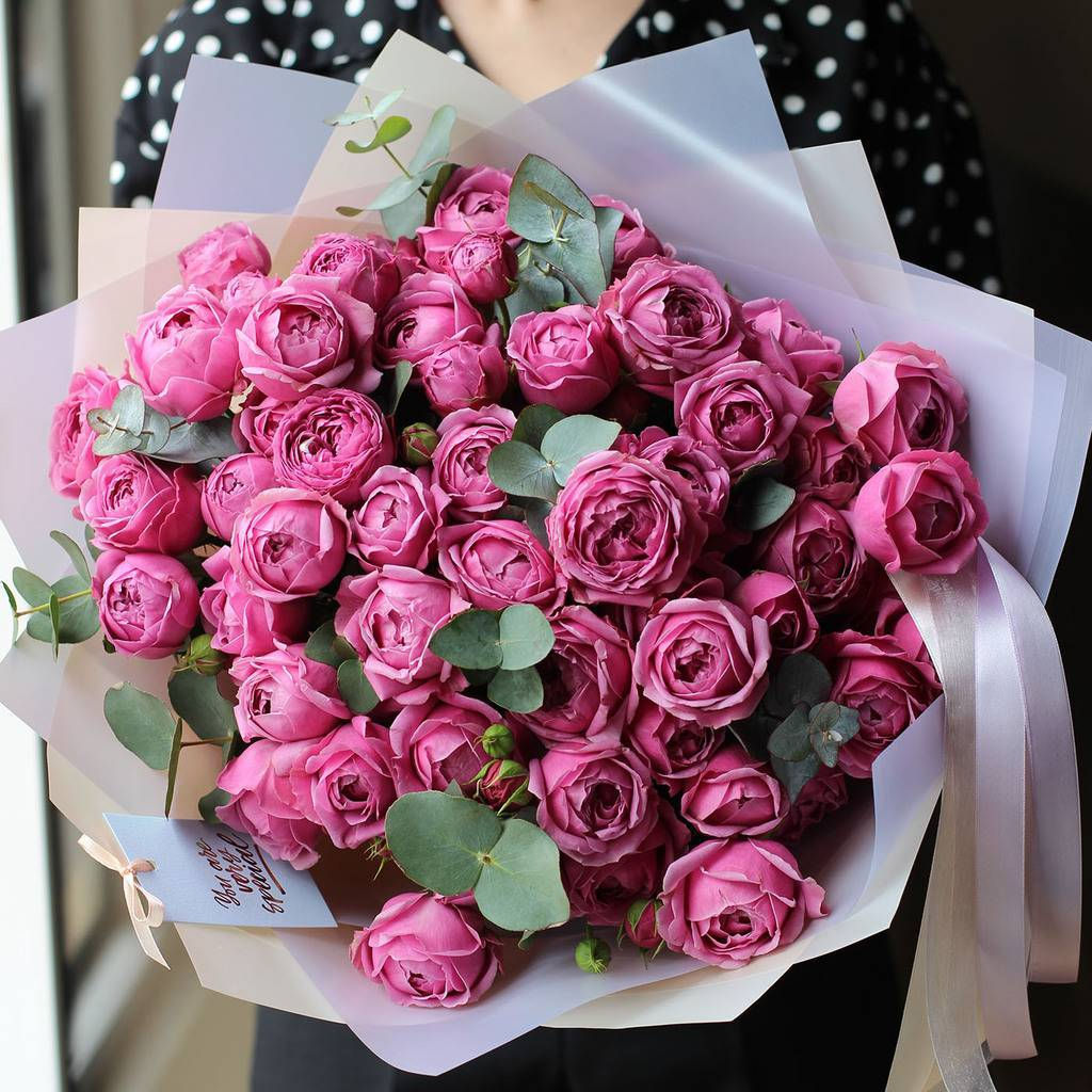 Букет из кустовых пионовидных роз Мисти баблс