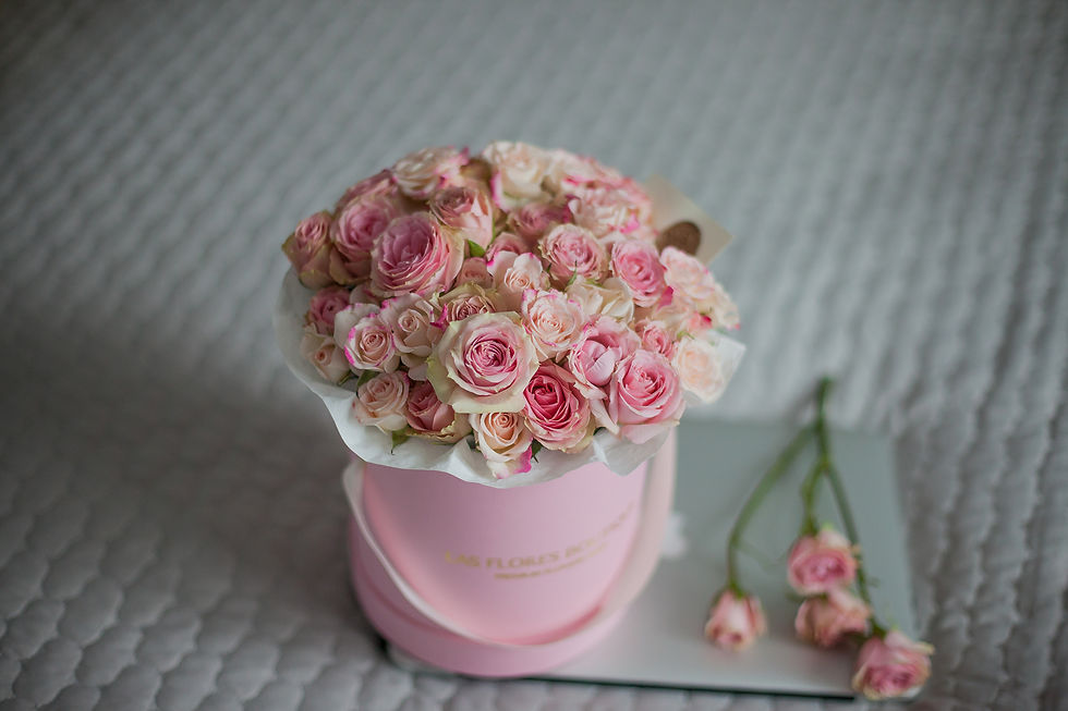 Миниатюра: кустовые розы в коробке фото