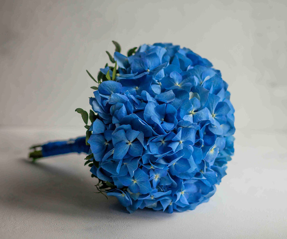 Миниатюра: Синий свадебный букет из гортензии
