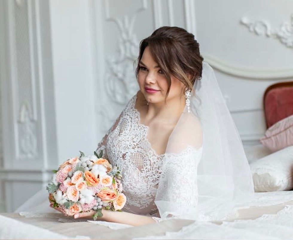 Миниатюра: персиковый букет невесты из пионовидных роз