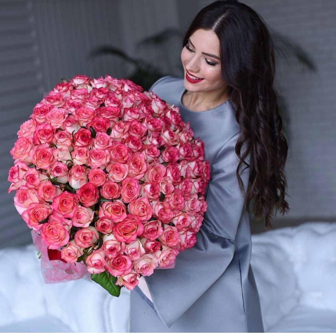 Букет розовых роз