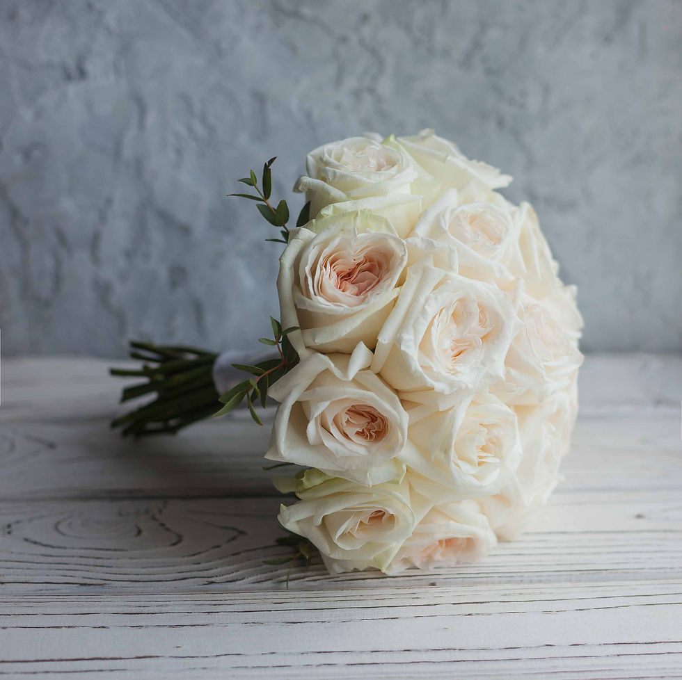 Миниатюра: Букет невесты из пионовидных роз Вайт Охара