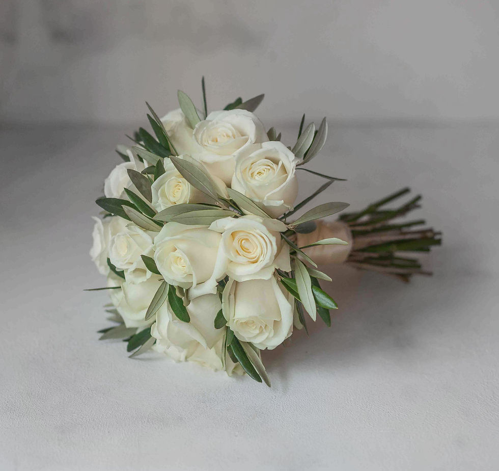 Миниатюра: Свадебный букет розы и олива цена