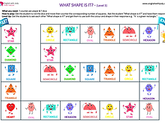 Free English boardgame - shapes - circle, square, triange, star