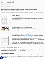 Free ESL lesson Plan - Do you like? - Personal preference - Likes, Dislikes