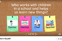 Free online English game - professions - jobs - police officer, doctor, fire fighter, teacher