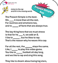 Free printable English worksheet - Present Simple - gap fill - present simple rap - teens