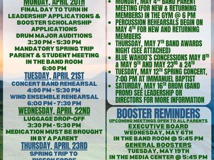 Newsletter 4/20-4/26