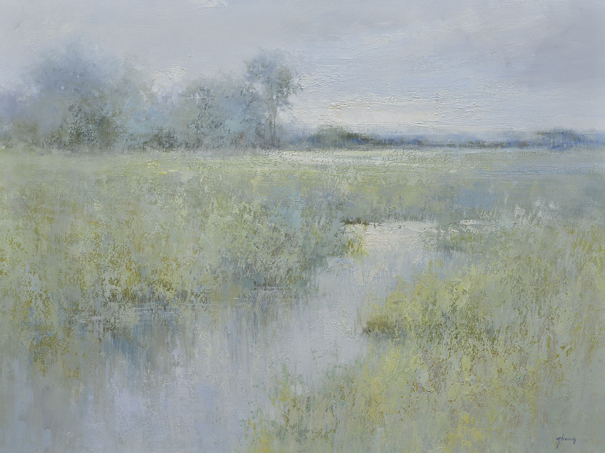 Giclée on Canvas-Modern Marsh Landscape Artwork G2125