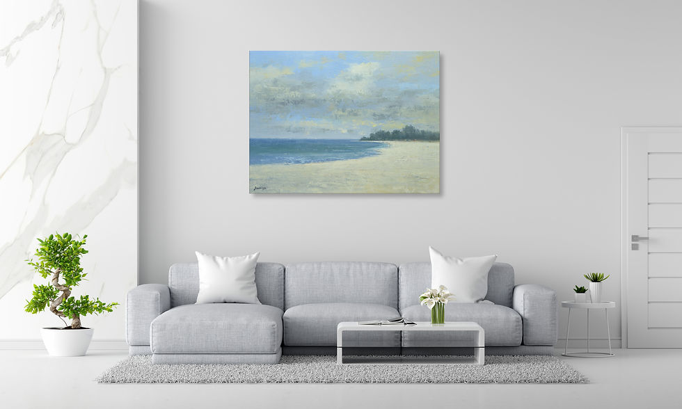 Thumbnail: Giclée on Canvas-Modern Ocean Beach Artwork P102
