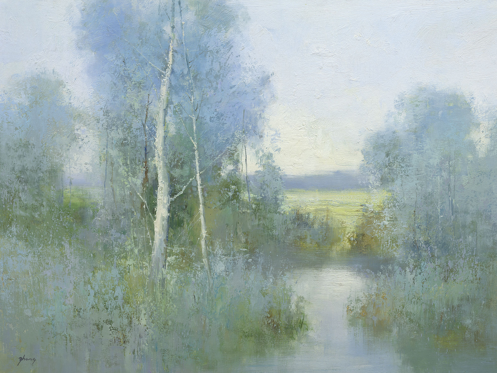 Giclee on Canvas-Modern Forest Marsh Landscape Artwork82110003 P301