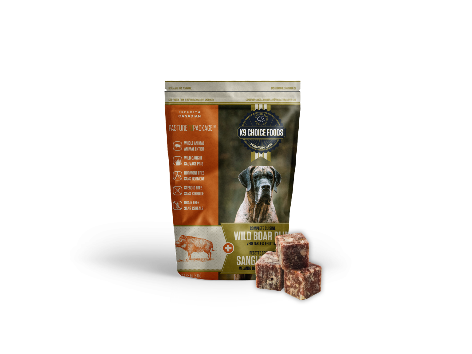 K9 Choice Foods® Wild Boar Plus Frozen Dog Food 3lb