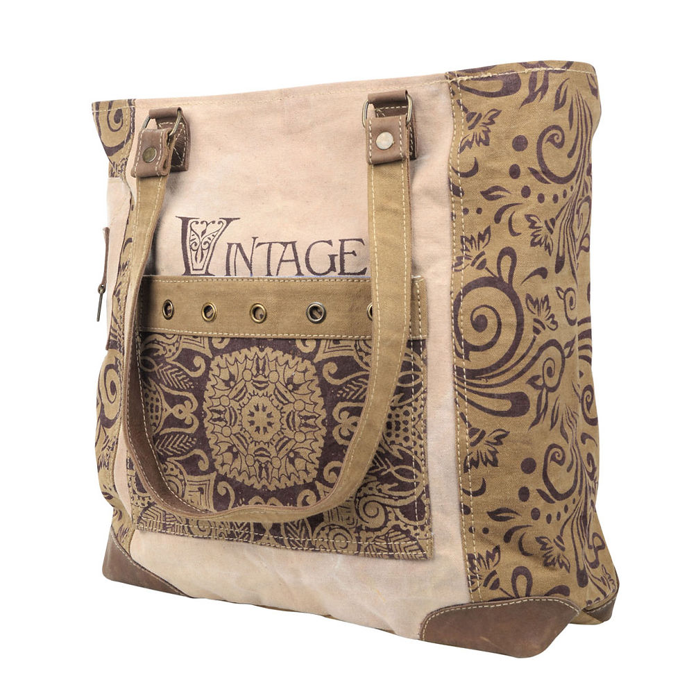 Thumbnail: Vintage Flower with Large Canvas Tote
