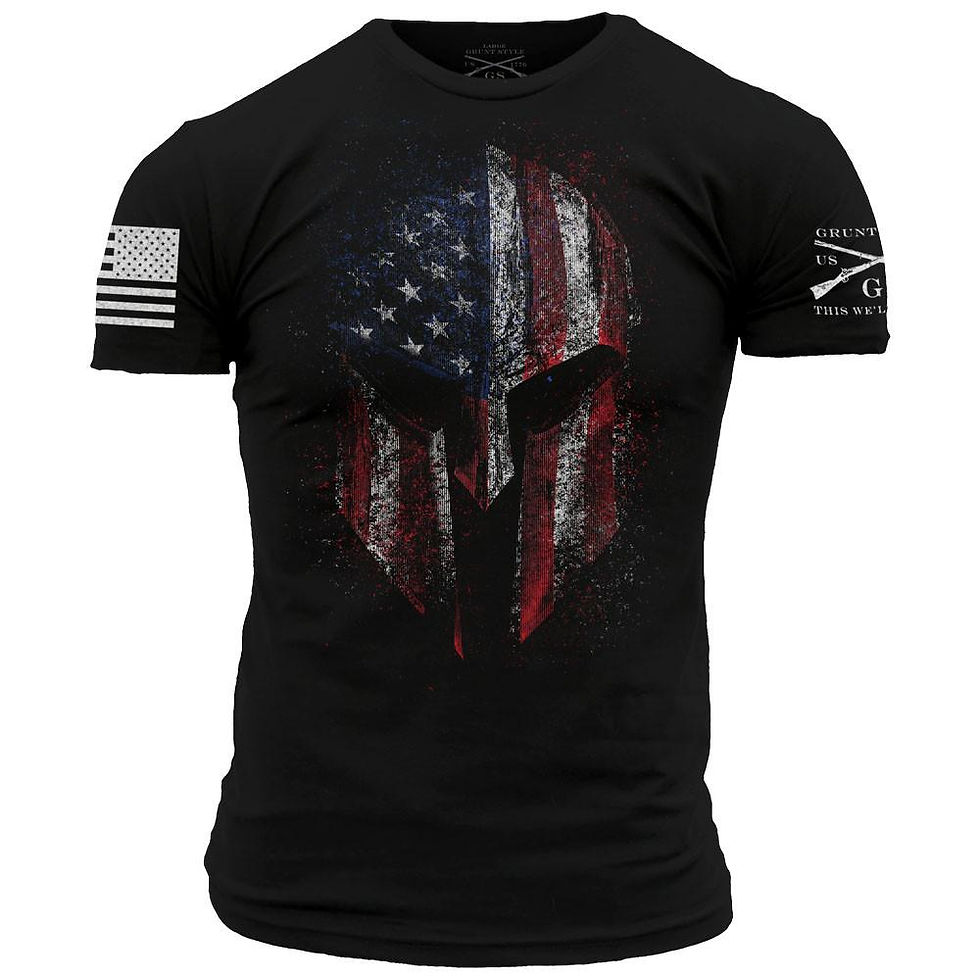 American Spartan Grunt Style Black T-Shirt