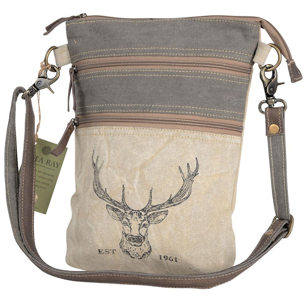 Deer Double Zipper Bag