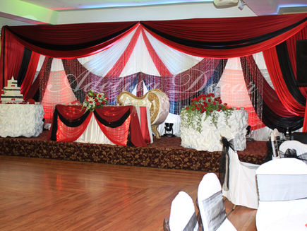 Wedding Reception Backdrop & Sweetheart Table Cake Table By Adelisa Decor, Wedding Decorators, Manhattan Wedding Decorator, NYC Weddings, Adelisa Decor, Wedding Decor Ideas, Wedding Drapes, Wedding Backdrops, Wedding Lighting, Indian Wedding Decorator