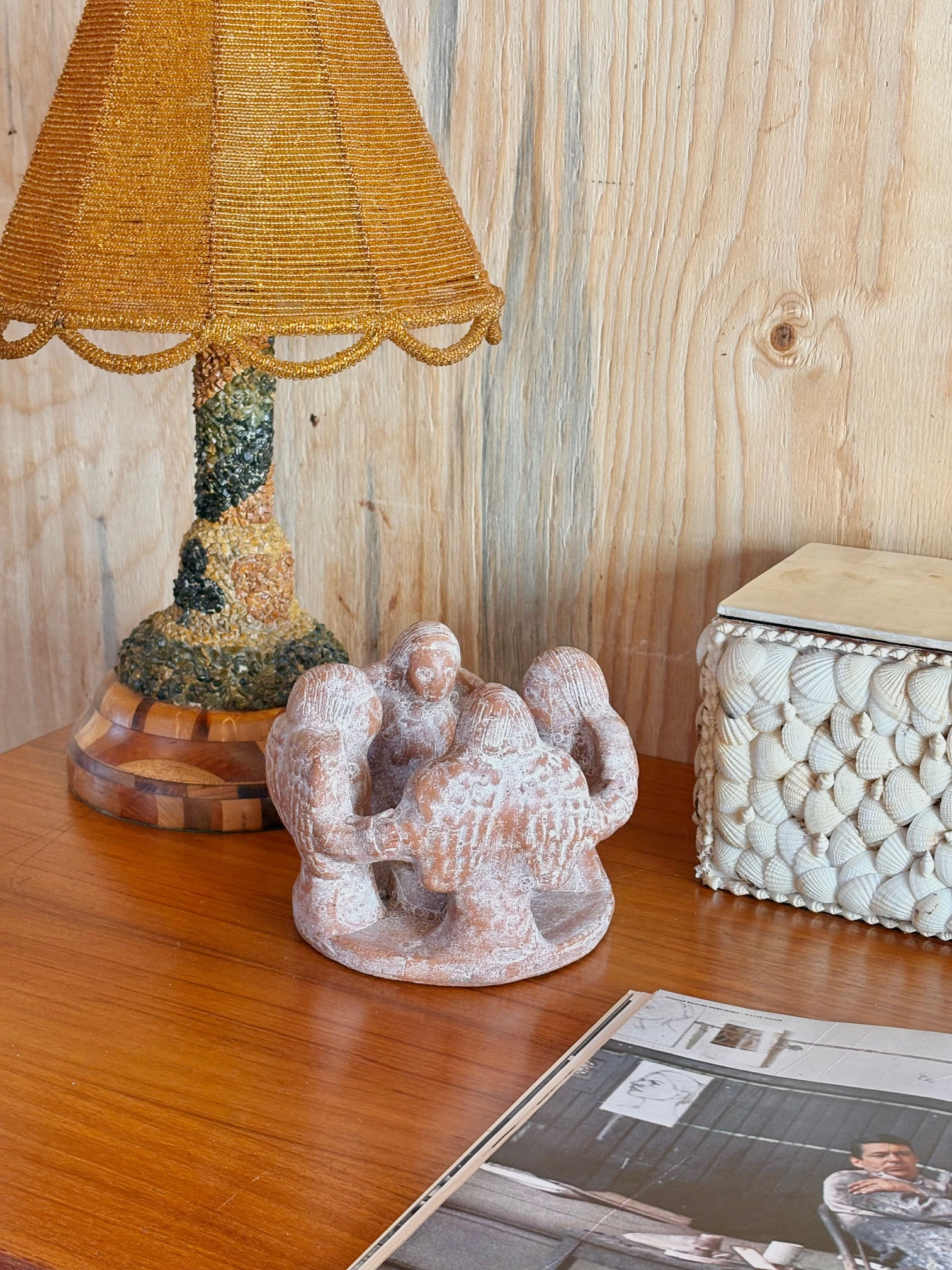 Clay Angel Candle Holder