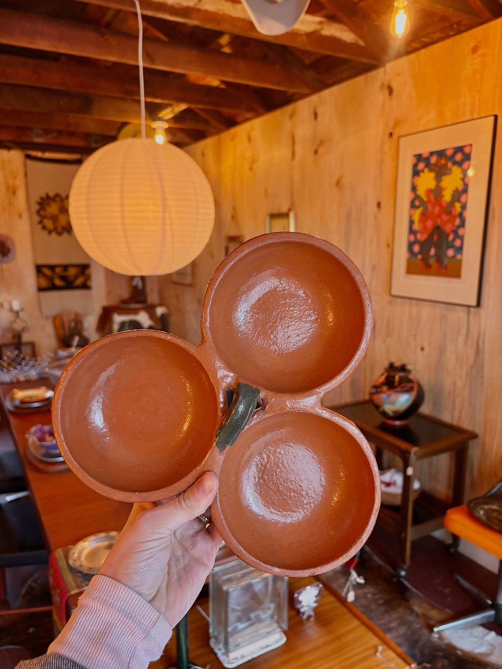 Thumbnail: Spanish Terracotta Three Section Salsa Dish // Catch all Dish 