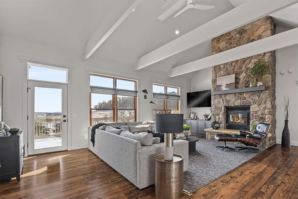 Whole home renovation in Galena, IL. Living room refresh turned a dated Galena home into a modern but still rustic, retreat.
