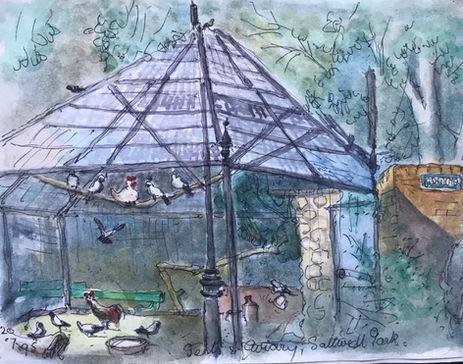 Gents and Aviary -Saltwell Park painted by Charlie Rogers