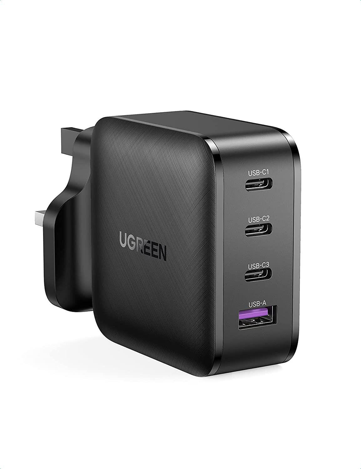 UGREEN 65W USB C Charger Plug 4Port GaN Type C PD QC 3.0 Fast Wall Mains Adapter
