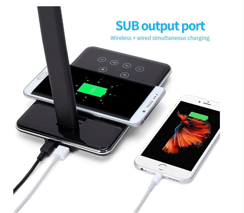 Thumbnail: LED Table Desk Lamp QI Wireless Charging