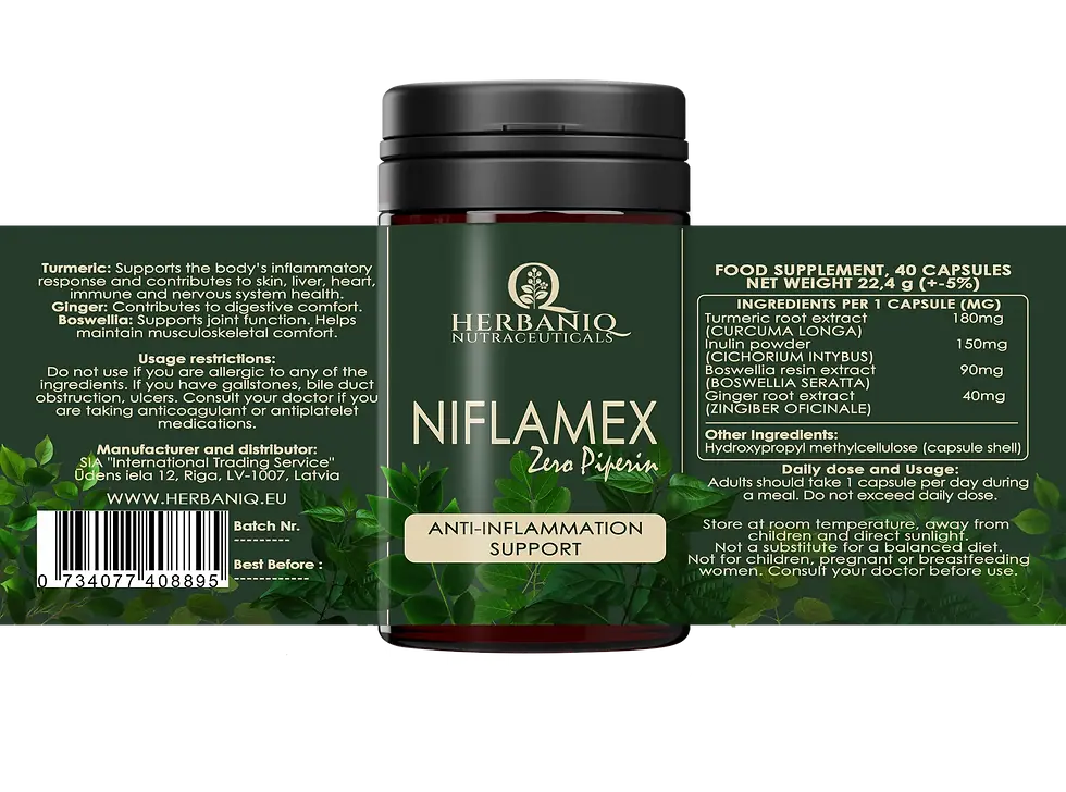 Sīktēls: Anti-inflammatory supplement Herbaniq